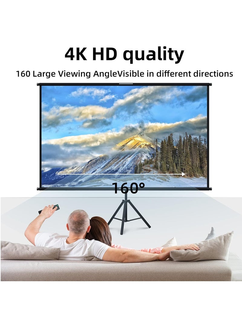 Projector Screen with Stand 120 inch Indoor Outdoor Projection Screen, Portable 16:9 4K HD Movie Screen with Carry Bag Wrinkle-Free Design for Home Theater Backyard Cinema（266*148CM）  - Image 4