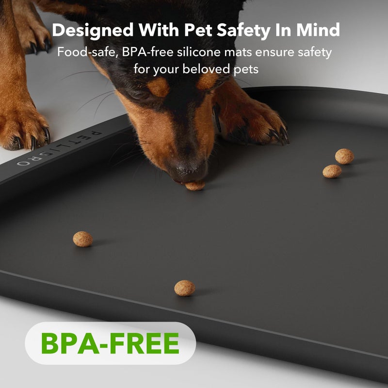 PETLIBRO Dog Food Mat, Silicone Non-Slip Waterproof Cat Food Mat for Feeder & Fountain & Bowl, Dog Bowl Mats with Raised Edge Spill Protection Floor, Extra Large Cove Feeding Mat for Pet 22''x16.5'' - Image 2
