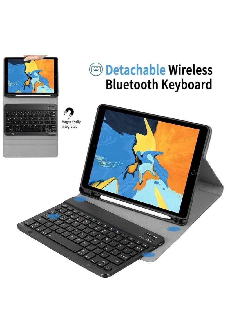 Keyboard Case for iPad 9th Generation (2021)/8th Gen/7th Gen 10.2 Inch, Detachable Wireless with Pencil Holder Stand Folio Keyboard Cover for New iPad 9th Gen/8th Gen/7th - Image 2