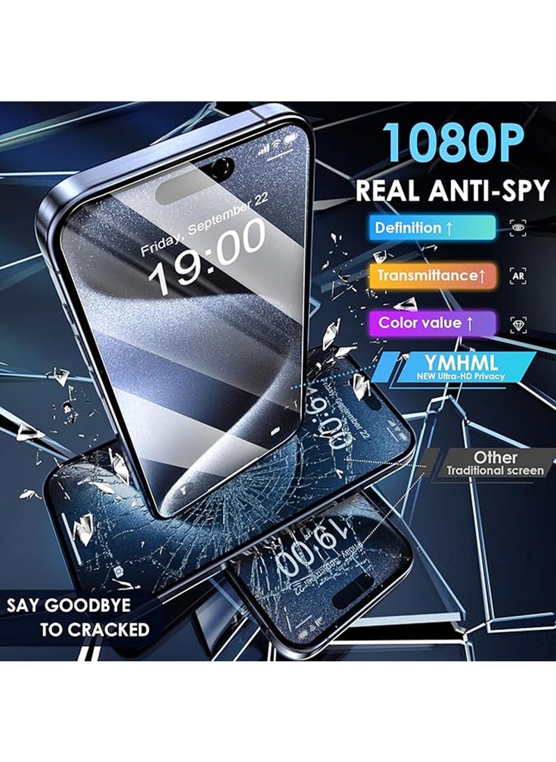Generic 2 Pcs iPhone 16 Pro Privacy Screen Protector,Easy Installation [Anti-Spy] [Anti-Scratch] [9H Hardness] Tempered Glass for iPhone 16 Pro 6.3-Inch  - Image 4