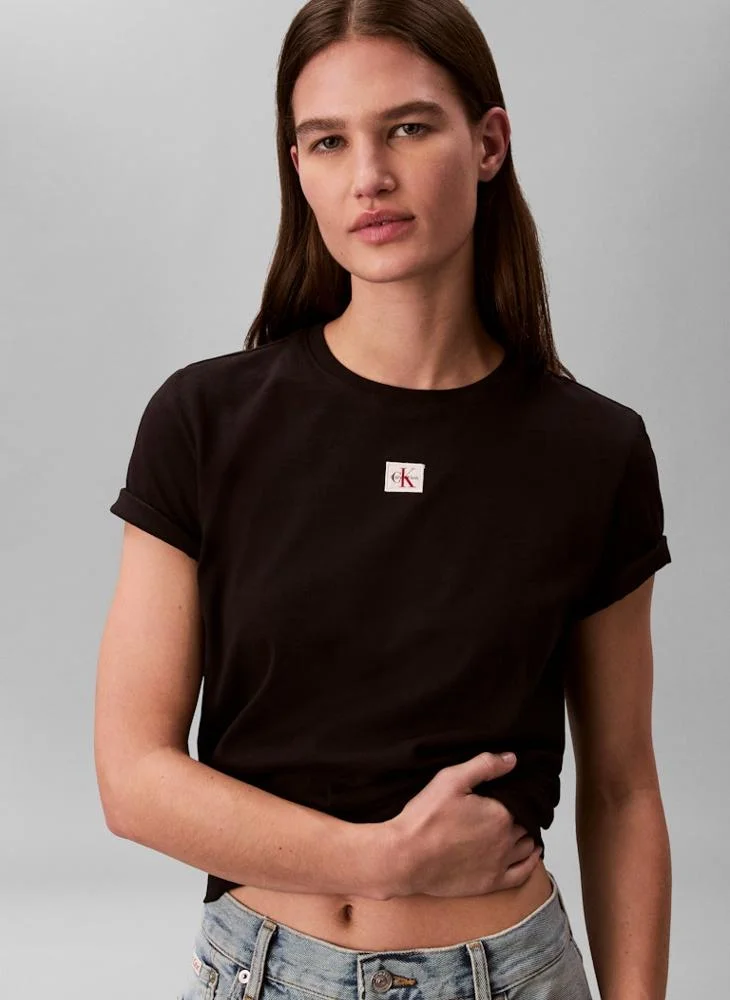 Casual Woven Label Classic Fit T-Shirt