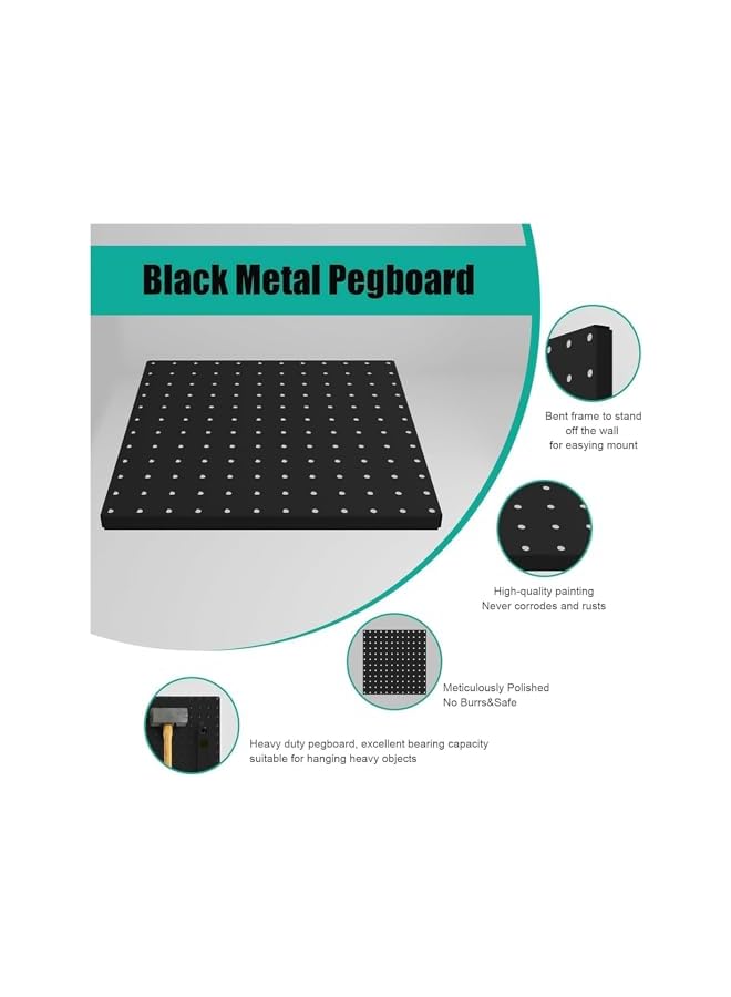 promass Pegboard Wall Mount Display, 4 Pack Pegboard Combination Kit with 18 Accessories, Plastic Display Pegboard Panel Kits Modular Hanging, Wall Organizer PegBoard Organizer for Home, Office - Image 4