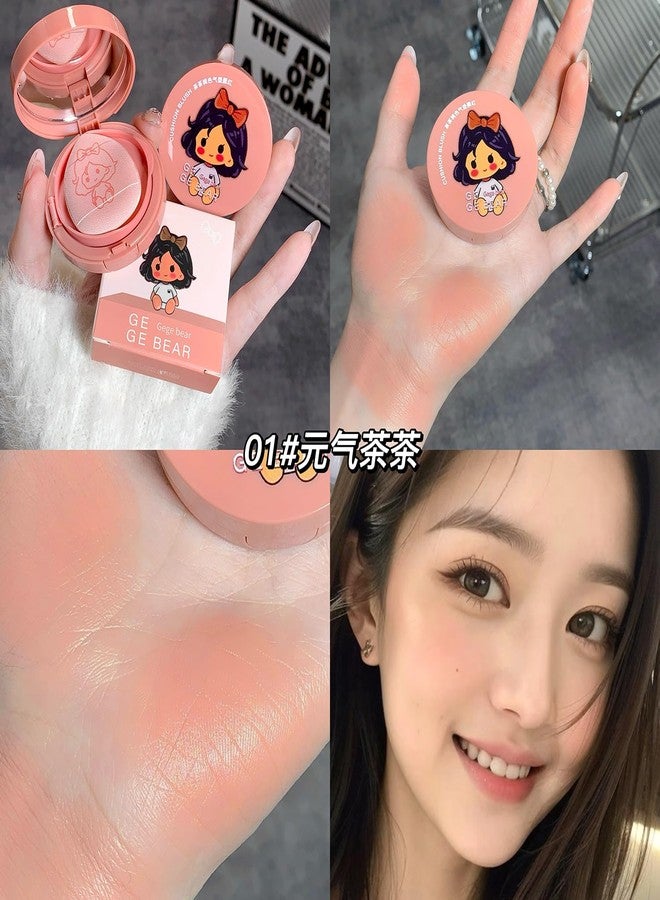 GEGE BEAR Air Cushion Blusher - Long-Lasting Cheek Glow in 3 Natural Shades with Puff Applicator, Portable & Lightweight Design (#303, 3.5g) - Image 3