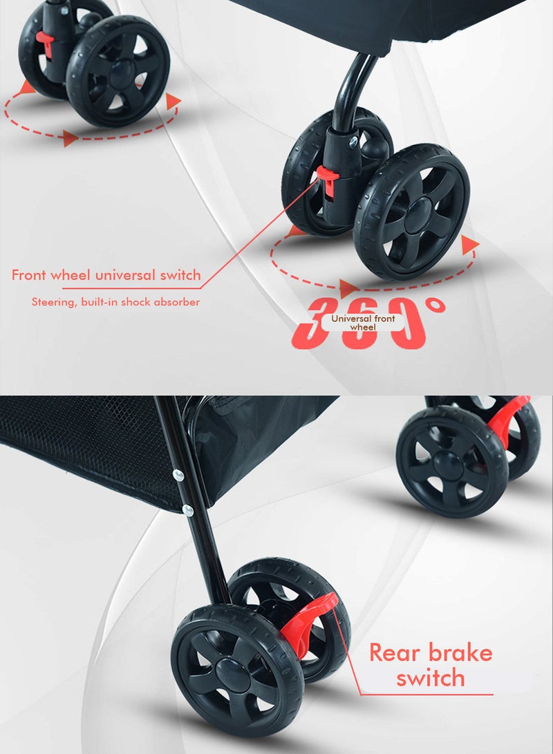 كيدل قابل للطي عربة الحيوانات الأليفة الكلب ناقل الكلب عربة التنفس وشبكة مرئية للقطط أو الكلاب - Image 5