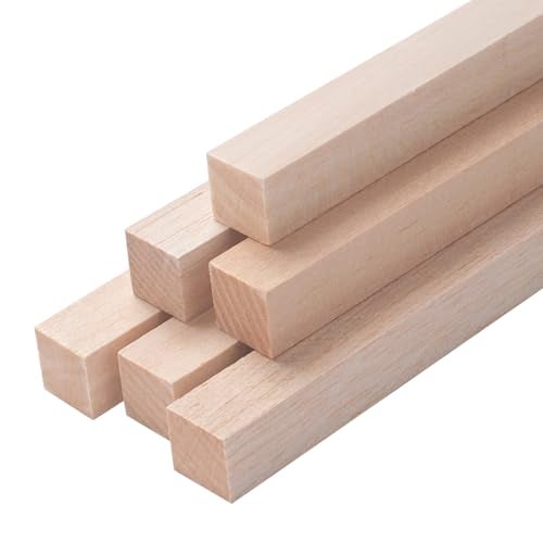 Coowayze Balsa Wood Sticks Wood Strips 34 x 12 6 PCS Wooden Dowels Sticks for Crafts Square Wooden Dowel Rods for Crafting Unfinished Lumber for Miniature Architectural Model Building Supplies - Image 1