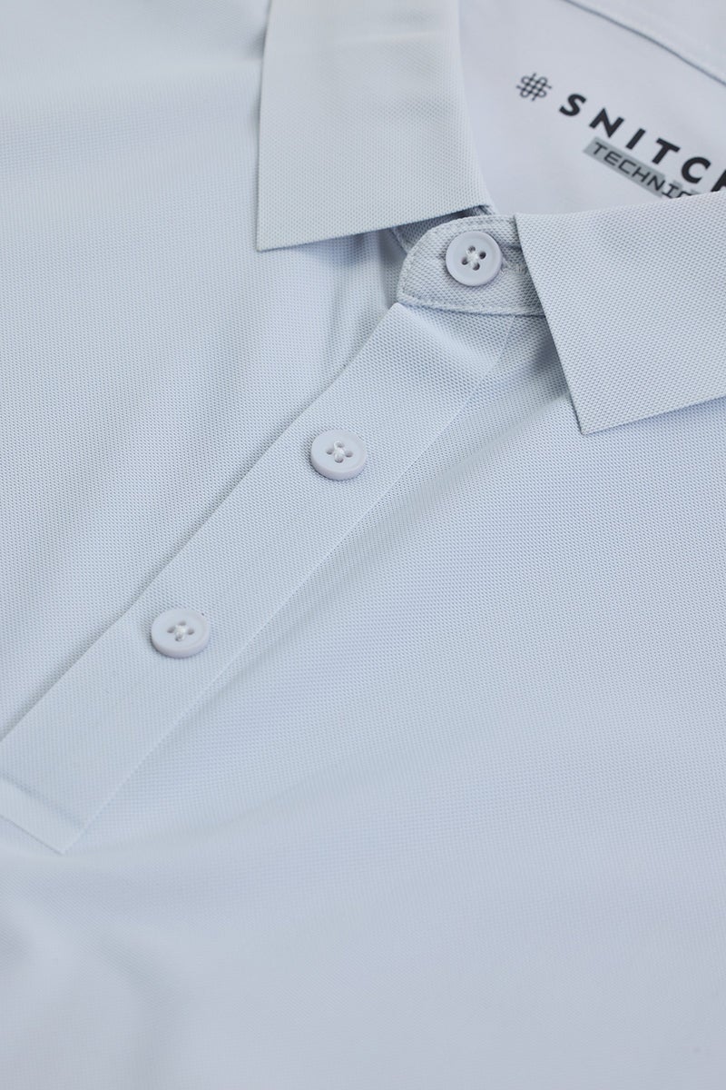 SNITCH Light Blue Technical Stitchless Polo T-Shirt - Image 3