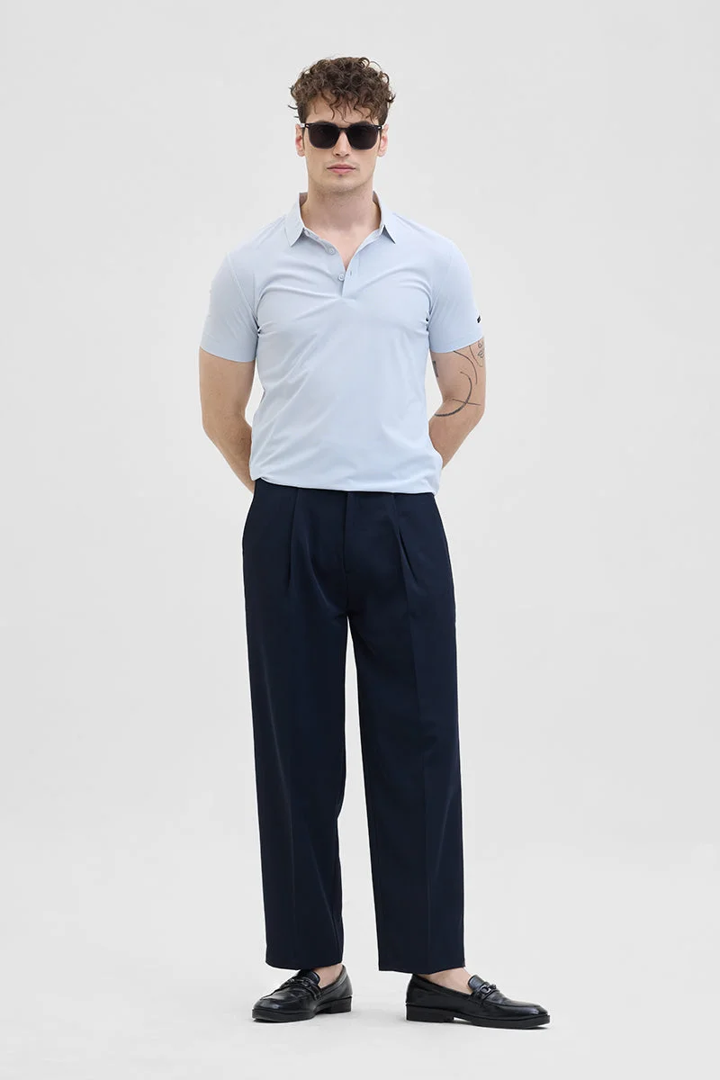 Snitch Blue Light Blue Technical Stitchless Polo T-Shirt for Men | Best Price UAE