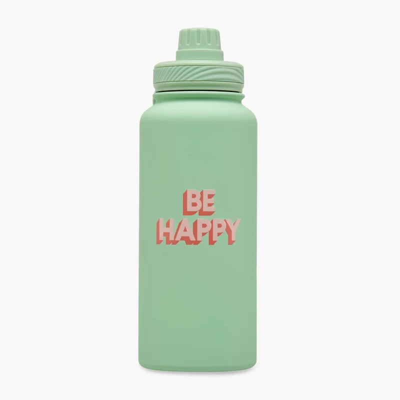 لايف ستايل Be Happy Print Water Bottle - 1L for Kids