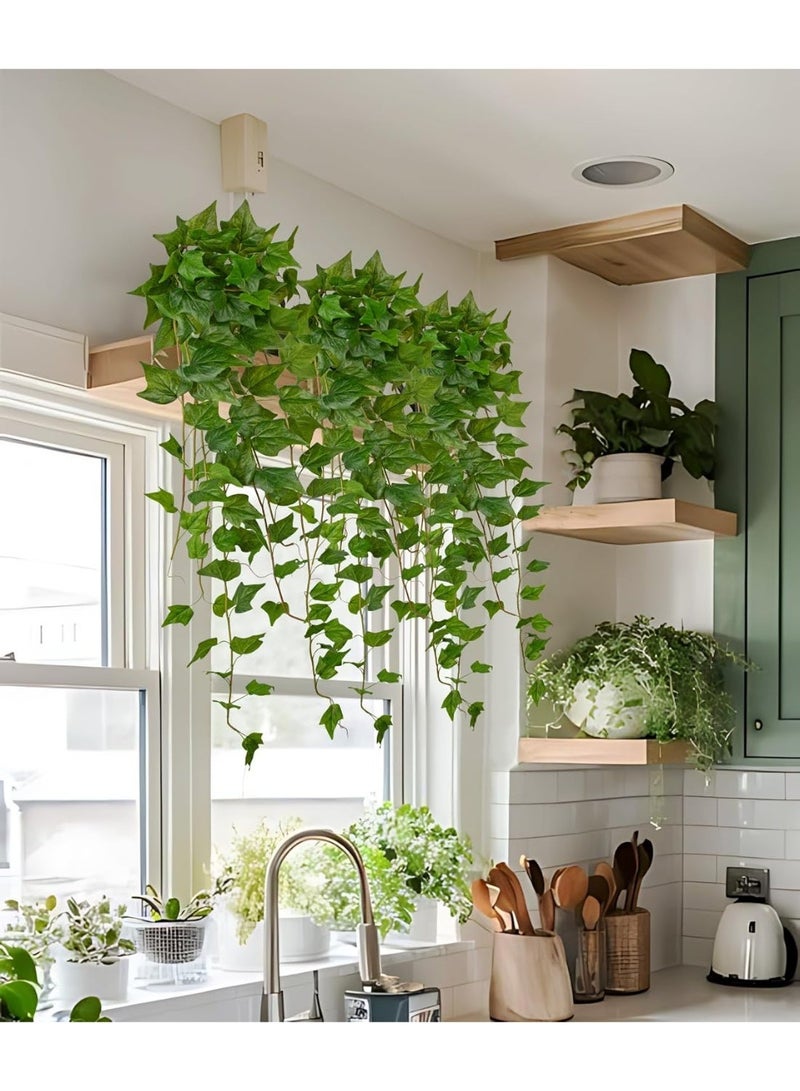 LATIFA Artificial Hanging Plant Ivy, Lifelike Green Vines, 122 cm UV-Resistant - Image 3