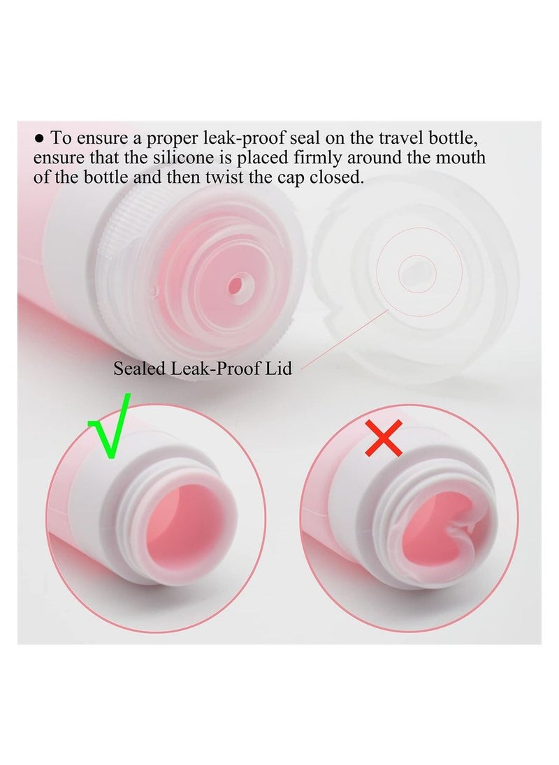 SYOSI - 3 Pack Travel Bottle Set, ELECDON Leakproof Refillable Travel Containers Set with EVA Bag and Double Sided Facial Cleansing Brushes for Lotion Liquid Shampoos, Soap and Toiletries (BPA Free, 90 ML) - Image 1
