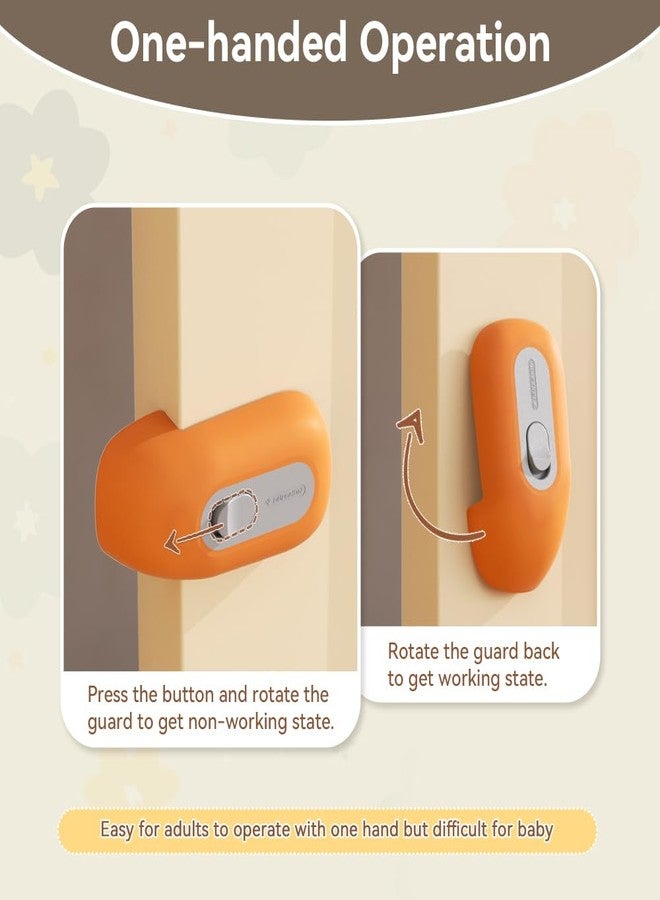 EUDEMON Child Proof Door Finger Pinch Guard, Baby Revolving Door Stopper, Door Latch Door Guard, Easy to Install (1 Pack,Orange) - Image 4