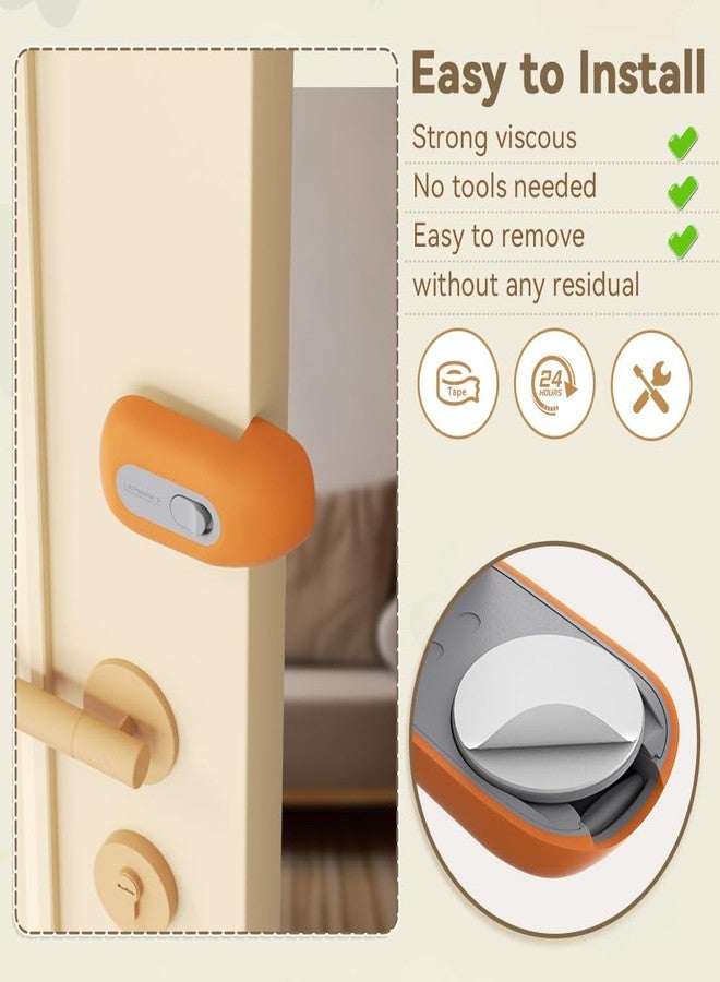 EUDEMON Child Proof Door Finger Pinch Guard, Baby Revolving Door Stopper, Door Latch Door Guard, Easy to Install (1 Pack,Orange) - Image 3