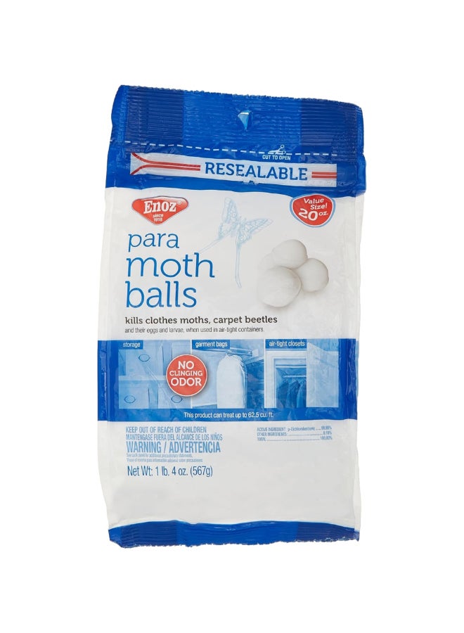 إينوز كرات حماية الملابس من العثة في حقيبة قابلة لإعادة الإغلاق أبيض 20 أونصة 9251158 - Image 1