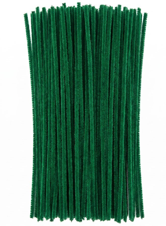FAVORXTM Dark Green Pipe Cleaners Craft (100 Pieces) Chenille Stems for DIY Art Creative Festival Day Decorations (0.24 x 12 Inch) - Image 1
