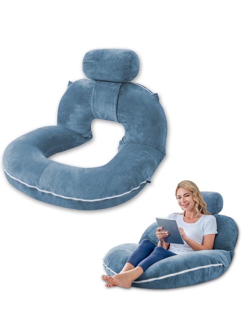 XiuWoo 3 in 1 Ergonomic Memory Foam Reading Pillow, Removable Pillow Backrest, Lumbar Pillow, Neck Support pillow, Seat Cushion, Bed Rest Pillow, Lounge Cushion, Back Support Pillow, Breastfeeding Pillow - Image 1