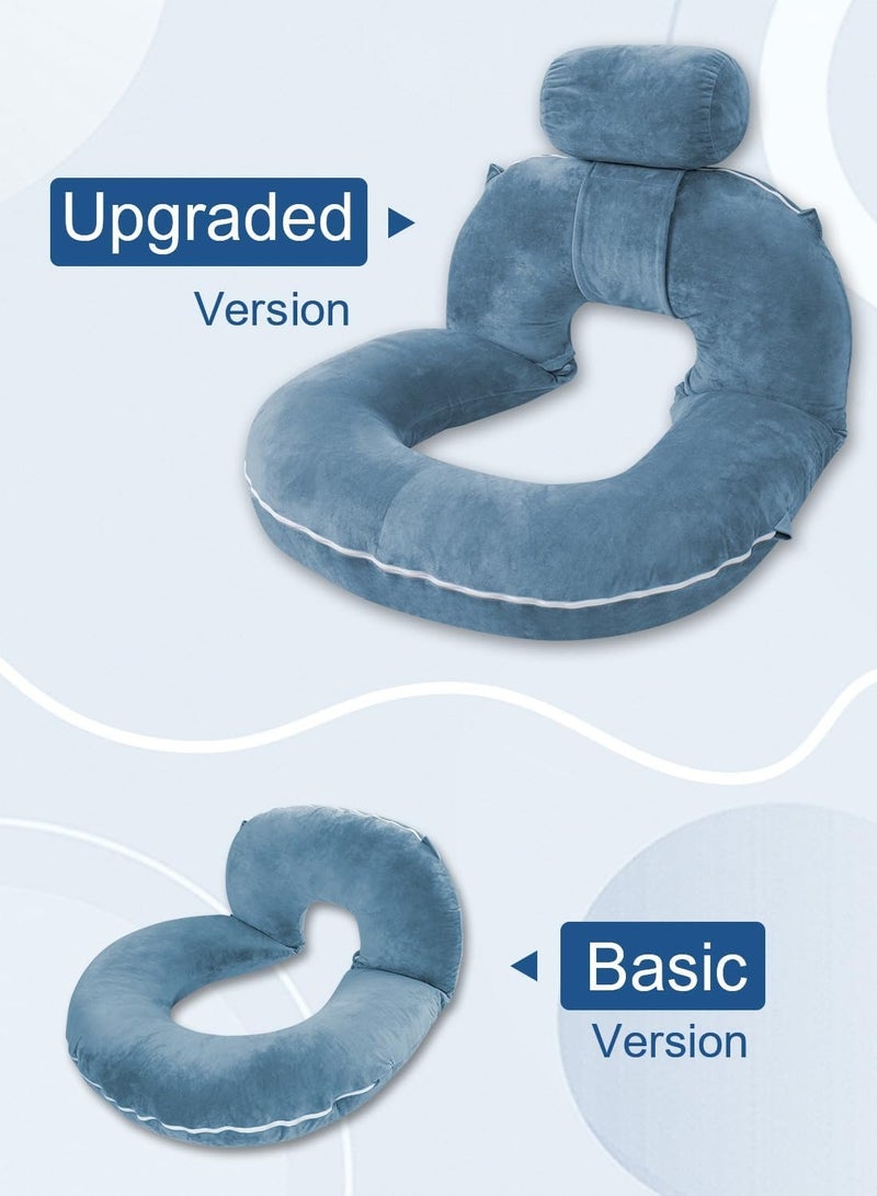 XiuWoo 3 in 1 Ergonomic Memory Foam Reading Pillow, Removable Pillow Backrest, Lumbar Pillow, Neck Support pillow, Seat Cushion, Bed Rest Pillow, Lounge Cushion, Back Support Pillow, Breastfeeding Pillow - Image 3