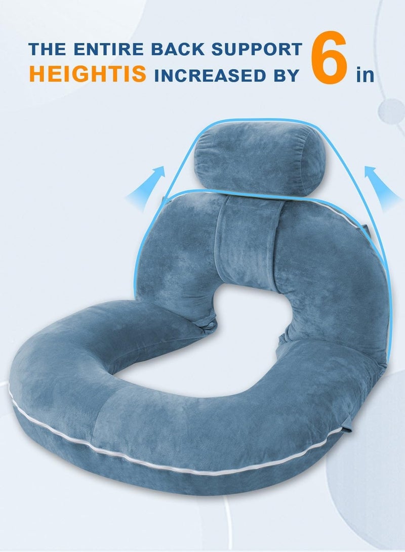 XiuWoo 3 in 1 Ergonomic Memory Foam Reading Pillow, Removable Pillow Backrest, Lumbar Pillow, Neck Support pillow, Seat Cushion, Bed Rest Pillow, Lounge Cushion, Back Support Pillow, Breastfeeding Pillow - Image 5