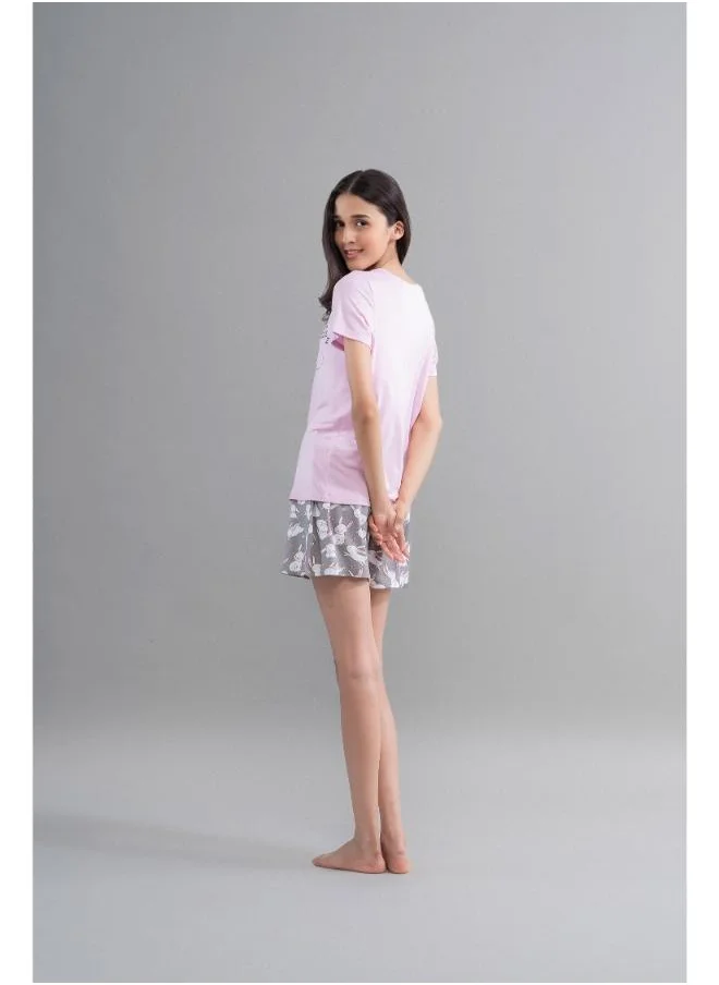 نسيسيرا Cuddly Bunnies Grey Modal Shorts Set