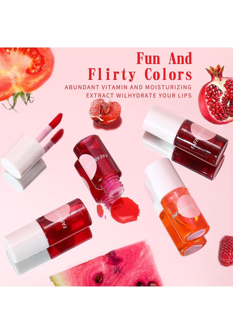 FAFAMOON Lip Tint Stain Set, Mini Liquid Water Tint,Korean Lip Gloss Moisturizing Natural,Long Lasting Waterproof,Multi-Use Lip and Cheek Tint(Apple) - Image 4
