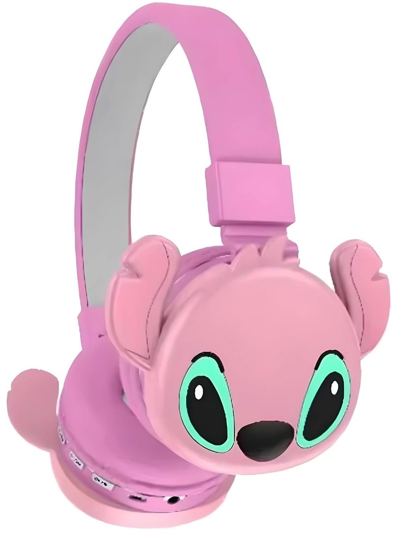 Kids Bluetooth Wireless Stitch Headphone 3D Stitch Ears Kids Over Ears Headset Soft Ear Pads  - Image 2