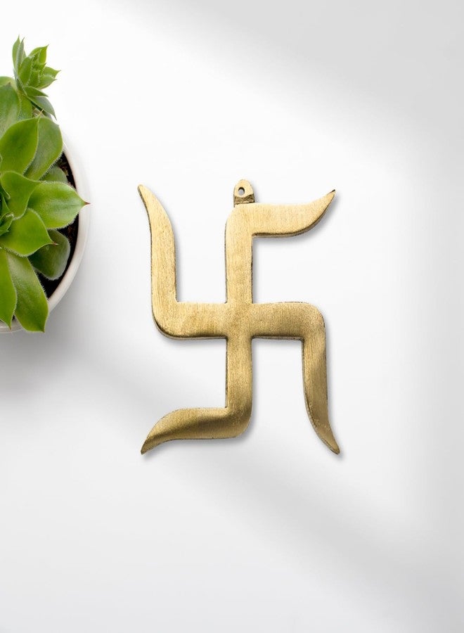 Plus Value Brass Swastik for Main Door Entrance Vastu Remedies for Home, Office Decor, Door Hanging - Auspicious, Religious Symbols for Good Luck, Pooja Idols, Positivity Sathiya (3 Inches) - Image 1