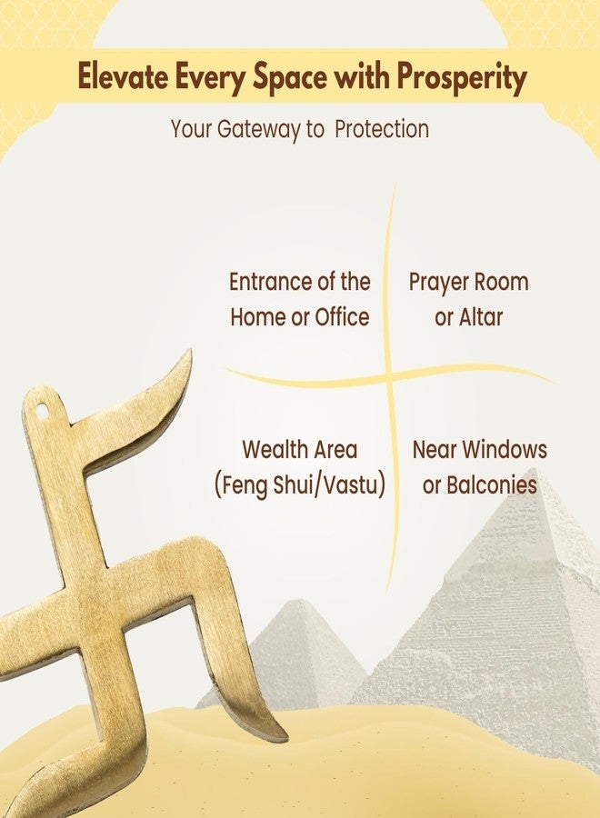 Plus Value Brass Swastik for Main Door Entrance Vastu Remedies for Home, Office Decor, Door Hanging - Auspicious, Religious Symbols for Good Luck, Pooja Idols, Positivity Sathiya (3 Inches) - Image 3