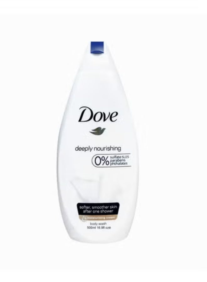 Dove Deeply Nourishing 0% Sulfate SLES Parabens Moisturising Cream Body Wash 500 ML