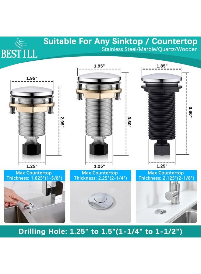 Bestill Sink Top Air Switch Kit for Garbage Disposal with Single Outlet,Matte Black,Brushed Nickel,Brushed Gold,Polished Chrome,Oil Rubbed Bronze yellow BT40C40PCR - Image 5