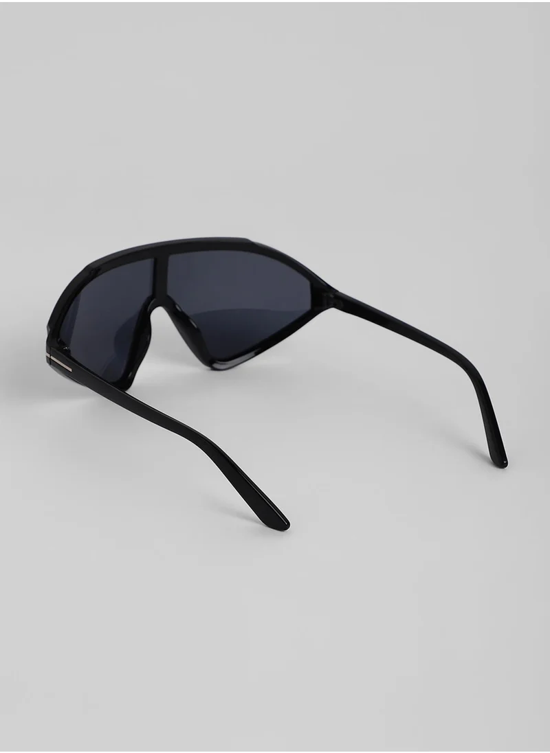 Haute Sauce The Slope Shield Sunglasses - Onyx Black
