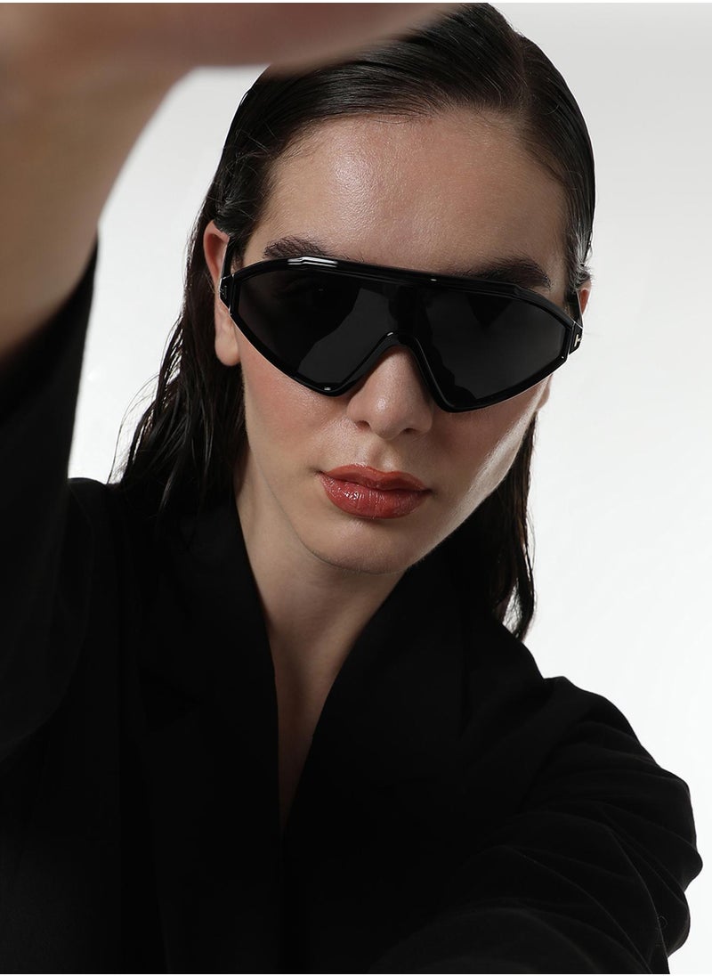 Haute Sauce - The Slope Shield Sunglasses - Onyx Black - Image 1