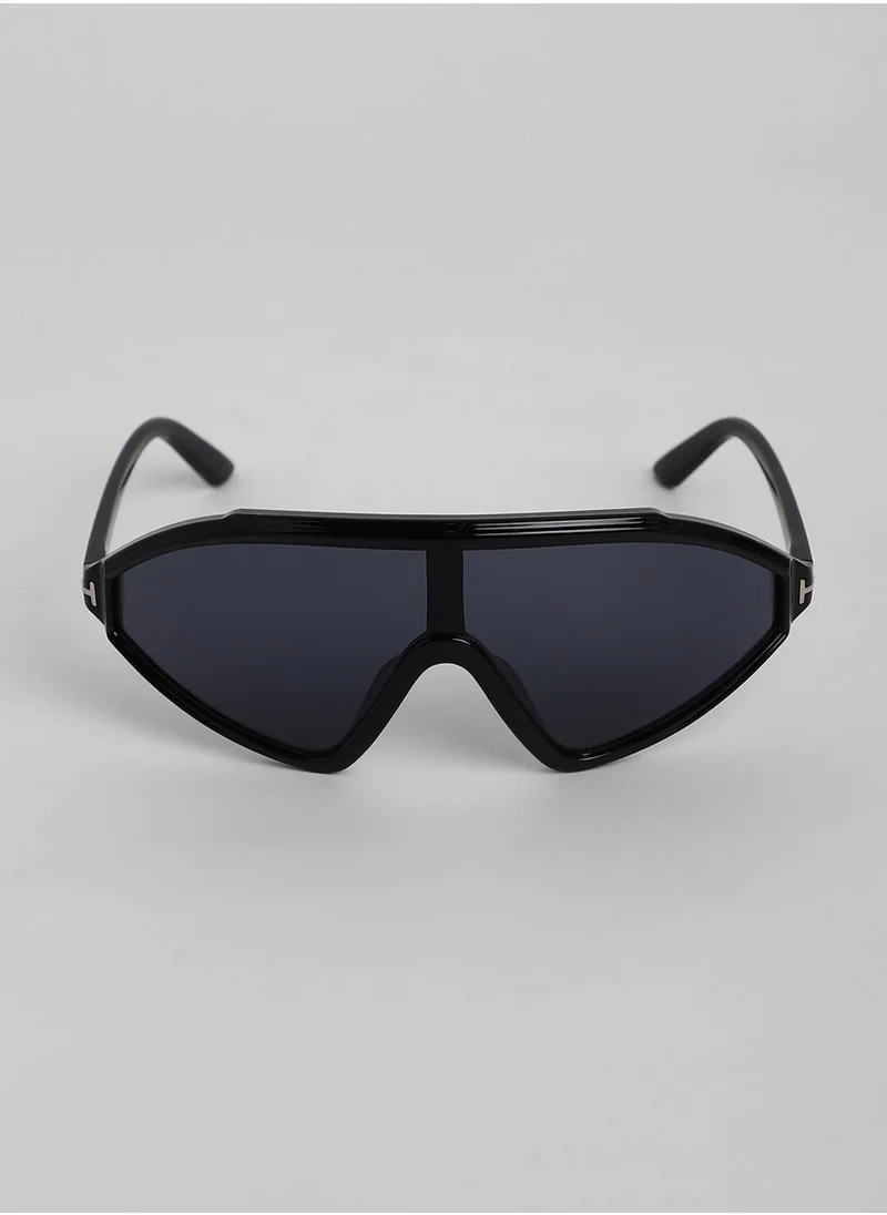 Haute Sauce The Slope Shield Sunglasses - Onyx Black