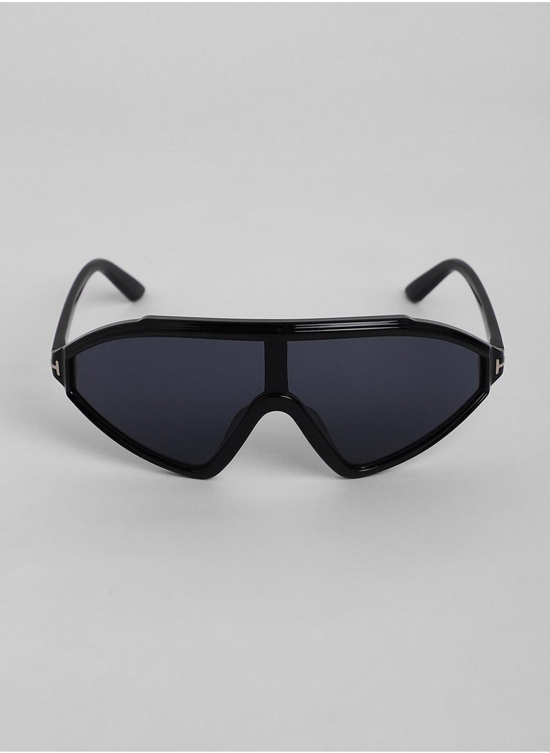 Haute Sauce - The Slope Shield Sunglasses - Onyx Black - Image 1