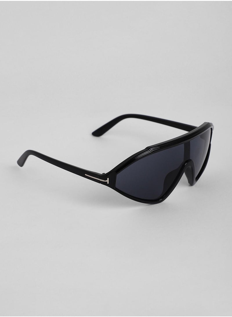 Haute Sauce - The Slope Shield Sunglasses - Onyx Black - Image 1