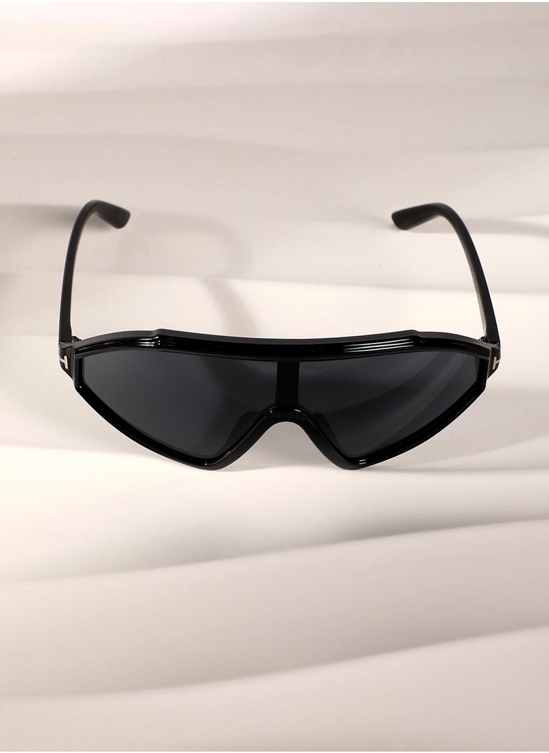 Haute Sauce - The Slope Shield Sunglasses - Onyx Black - Image 1
