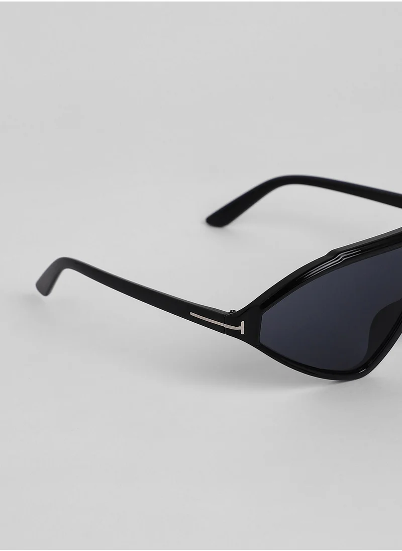 Haute Sauce The Slope Shield Sunglasses - Onyx Black