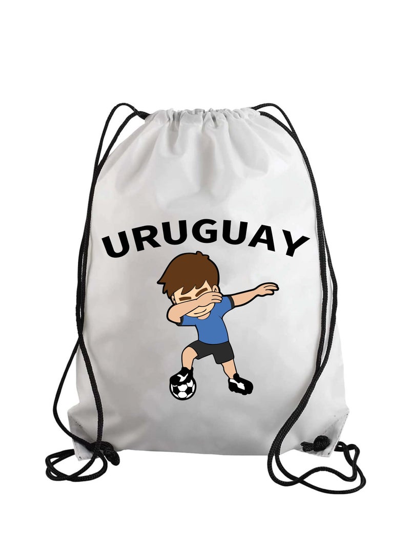 Uruguay Soccer Drawstring Bag or Backpack Suitable for Adults and Kids and Sports Fans (Design 2)