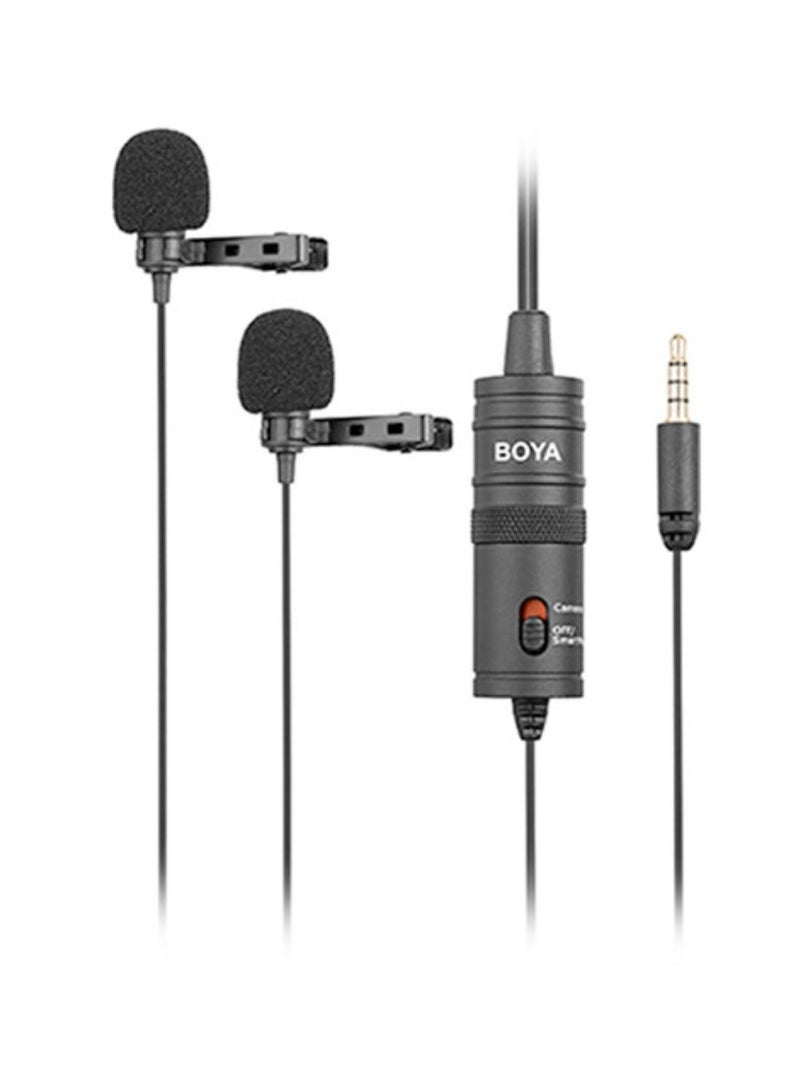 BOYA  BY-M1DM Dual Collar Microphone For Cameras Smartphones Tablets Computers Recorders - Image 1
