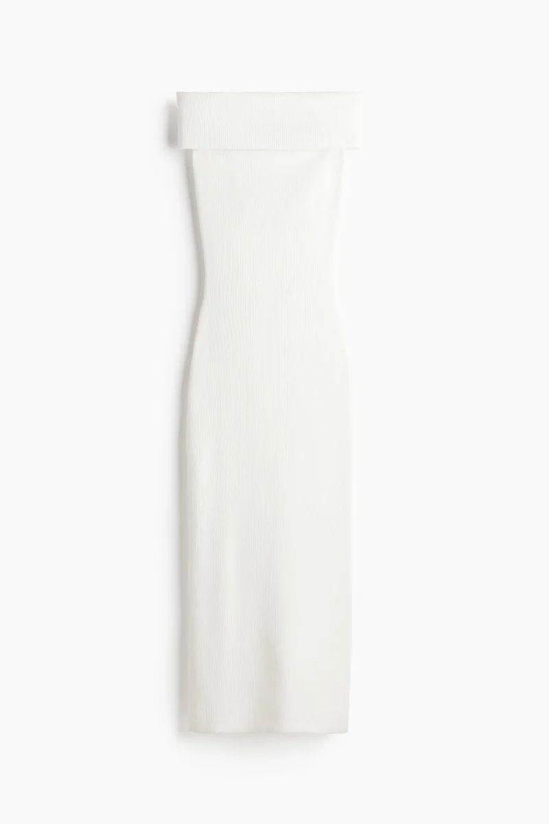 H&M Ribbed off-the-shoulder dress