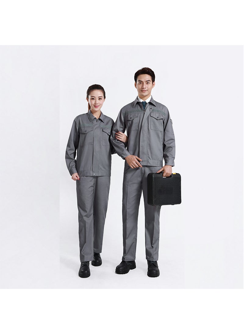 Generic Autumn/winter Long Sleeve Workwear Overalls Reflective Anti-wear Factory Work Clothes Working Uniforms Direct From Manufacturer Grey (set)  - Image 1