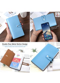 Generic Credit Card Holder, Business Card Organizer Credit Cards Protector with 96 Card Slots RFID Blocking Business Cards Holder for Managing Your Different Cards to Prevent Loss or Damage (Azure)  - Image 2