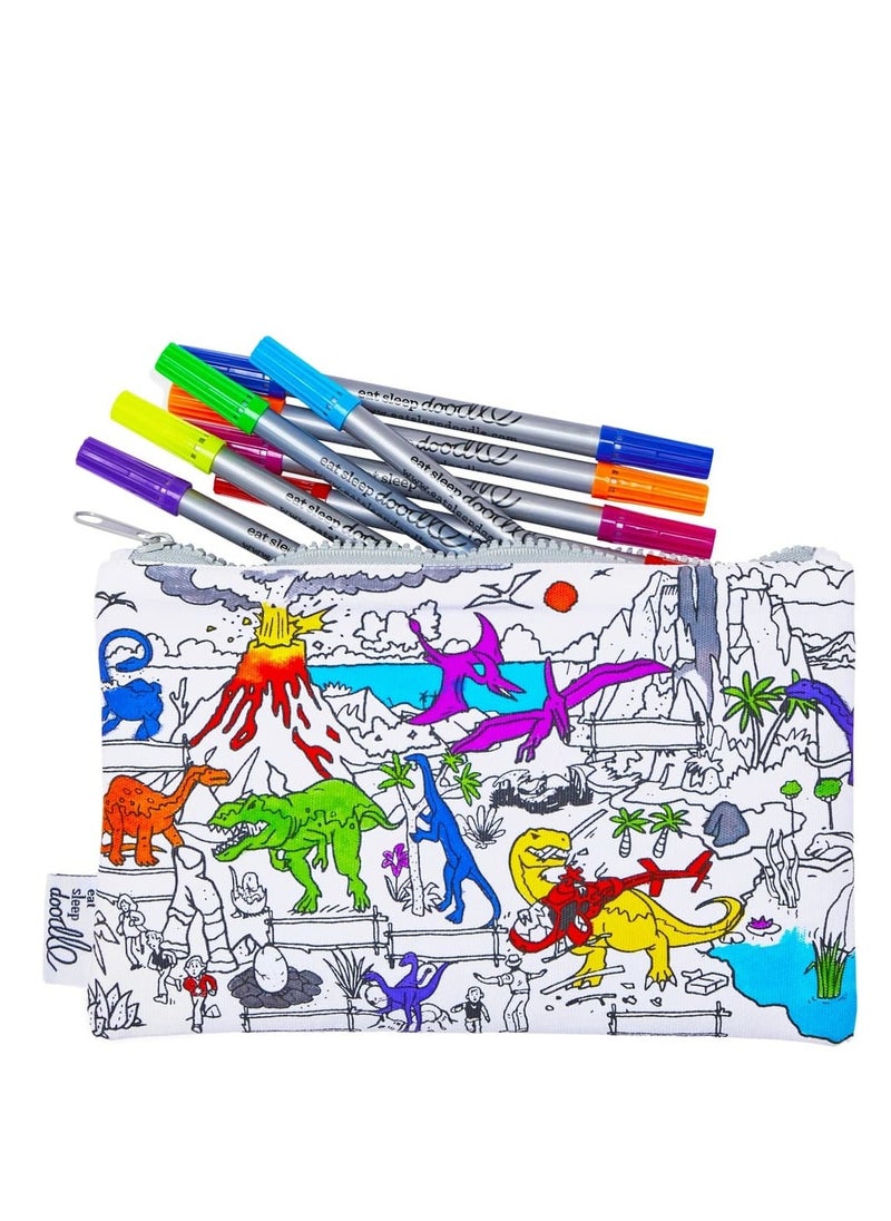eatsleepdoodle Coloring Pencil Case, Dinosaur  - Image 1