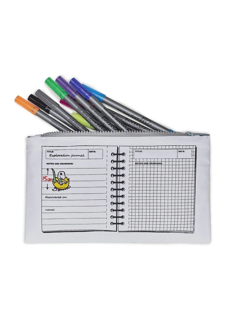 eatsleepdoodle Coloring Pencil Case, Dinosaur  - Image 2