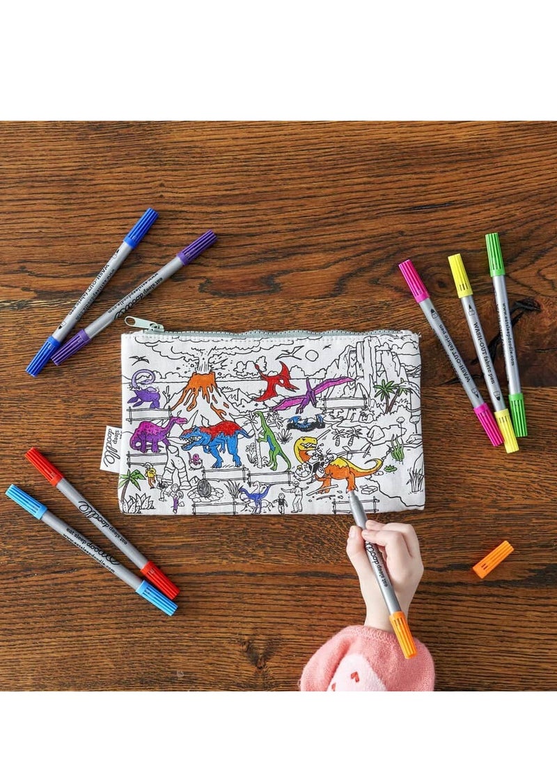 eatsleepdoodle Coloring Pencil Case, Dinosaur  - Image 3