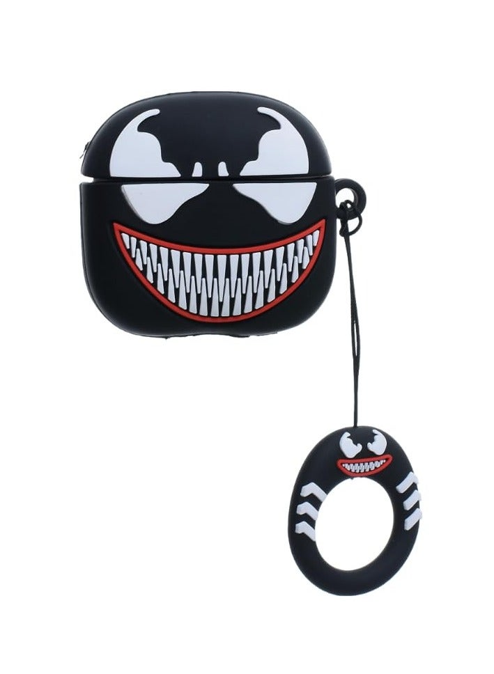 Compatible with AirPods 4 Case Soft Silicone Shockproof Cover for AirPods 4th Generation (2024), New 3D Cute Cartoon Creative Fun Case with Keychain Design - Image 1