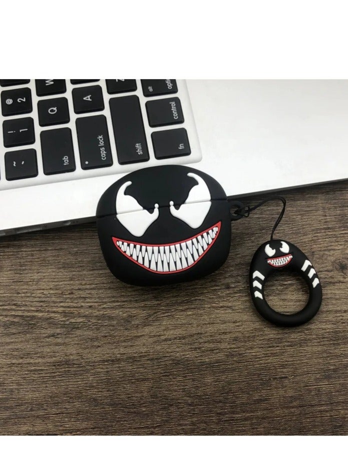 Compatible with AirPods 4 Case Soft Silicone Shockproof Cover for AirPods 4th Generation (2024), New 3D Cute Cartoon Creative Fun Case with Keychain Design - Image 2
