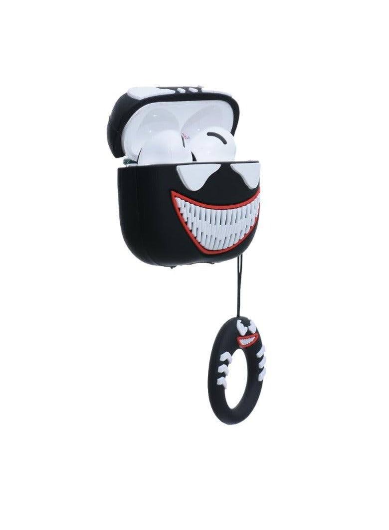 Compatible with AirPods 4 Case Soft Silicone Shockproof Cover for AirPods 4th Generation (2024), New 3D Cute Cartoon Creative Fun Case with Keychain Design - Image 3