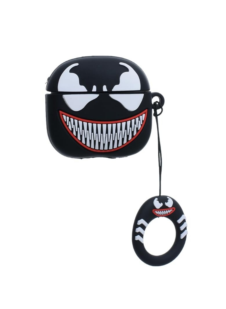 Compatible with AirPods 4 Case Soft Silicone Shockproof Cover for AirPods 4th Generation (2024), New 3D Cute Cartoon Creative Fun Case with Keychain Design - Image 4