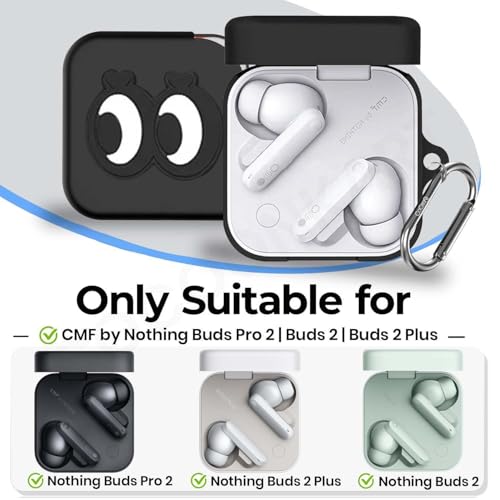 Cocoonkart Soft Silicone Case Cover for CMF by Nothing Buds Pro 2 | Buds 2 | Buds 2 Plus (Black Eye) - Image 2