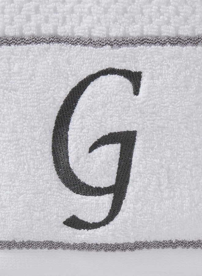 اس كيه ال هوم طقم مناشف حمام ويدو مونوغرام "G" من SKL Home by Saturday Knight Ltd.، أبيض، عبوة من 4 قطع - Image 3