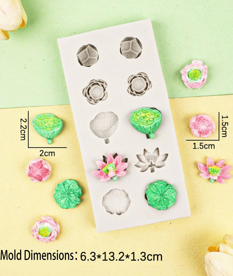 Zbdroxygen Candle Mould Silicone, Premium Silicone Mould for Candle Making for DIY Crafts, Cake Decoration, Home Decor, Gift Making, White Lotus Leaf Design - Image 2